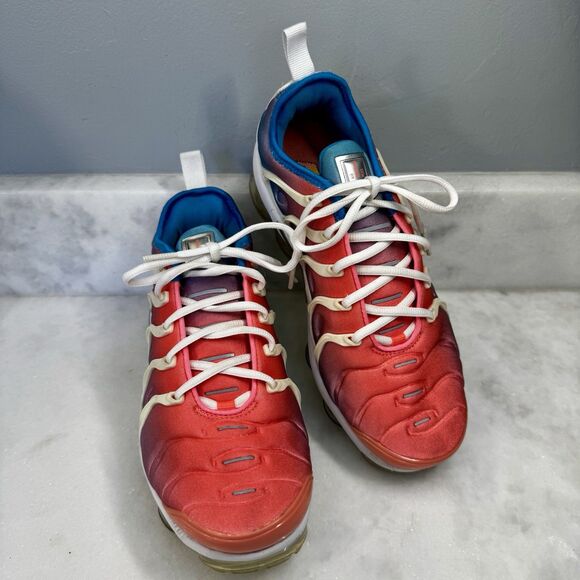 Nike Air VaporMax Plus Lava Glow Pink Blue Running Shoes CI5862-600 Women's 8.5 - Picture 1 of 11